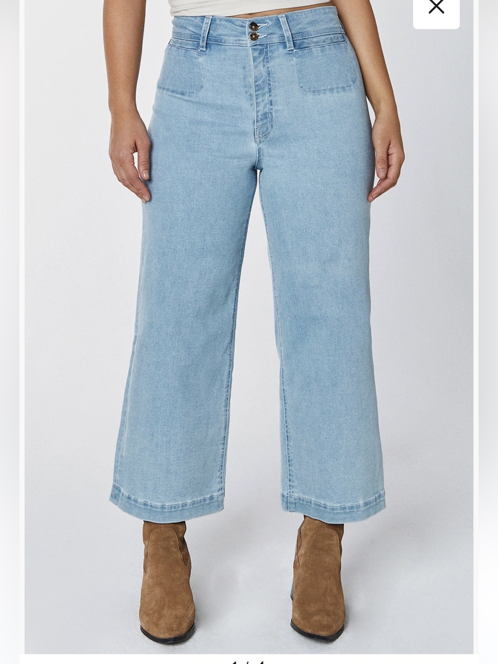 Unpublished NWT 26 GEMMA SILVERLAKE Wide-Leg CROPPED STRETCH Jeans